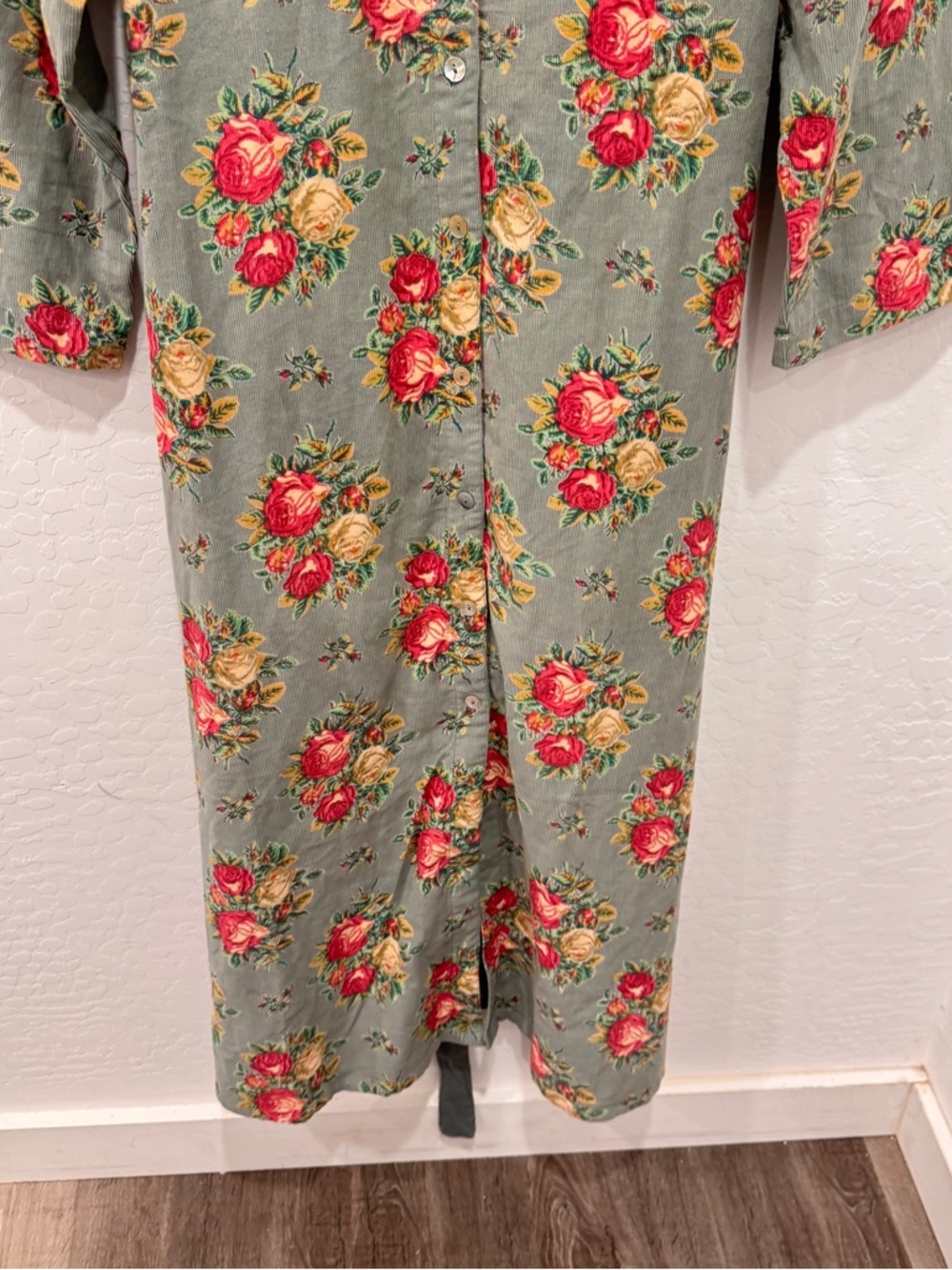 April Cornell Genevieve Corduroy Shirt Dress Women’s XXL Floral Cotton Midi - Picture 4 of 11